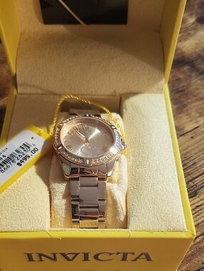Invicta  Gold-Tone Crystal Accent Women's Bracelet Watch
